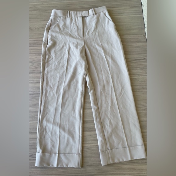 Abercrombie & Fitch Cream Wide-Leg Trousers - Picture 2 of 13